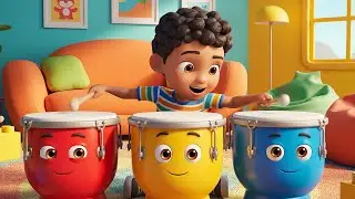 Three Little Toy Drums Bang Bang Bang | Nursery Rhymes for Kids & Baby Songs
