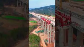 The shocking progress of the elevated road in Dashanli, Pu'an Town #mountains  #highway  #bridge