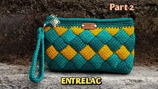 Merajut Dompet Motif ENTRELAC | Dompet Rajut Entrelac Terbaru dan Modern | Entrelac knitted motifs