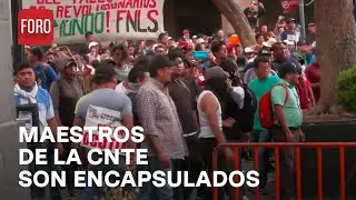 Maestros de la CNTE y policías se enfrentan en el Zócalo de CDMX - Las Noticias