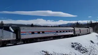 Westbound California Zephyr passes Vasquez Crossing in Winter Park