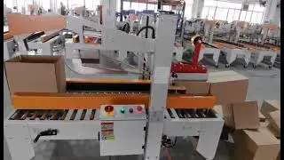 Top bottom case sealer  random case sealing machine with flaps auto folding for an American customer