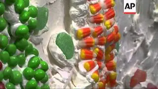 GingerBread Lane, a 1.5 ton candy village on display at the New York Hall of Science boasts a Guinne