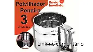 Polvilhador Peneira de A&ccedil;o Inox Caneca com Gatilho Manual #Farinha #Cacau #Confeitaria #Culin&aacute;ria
