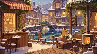 Relaxing Winter Snowfall with Lofi Chill & Crackling Fireplace ❄️ Lofi beats to study/work/relax