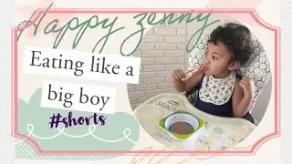 Blasian Toddler feeds himself🍴#AMBW #shorts #国際カップル