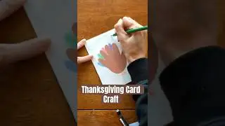 DIY Thanksgiving Card: Turkey Hand Card 🦃🍂 #shorts