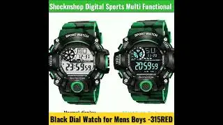 Shocknshop Digital Sports Multi Functional Black Dial Watch for Mens-RED#aman00p🤠#sorts #fashionhub