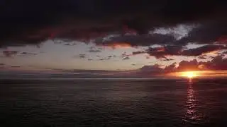 Excellent view of the sunset. Sun going to the Sea  meditation background    No Copyright V Full HD