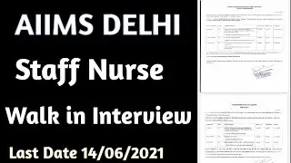 || AIIMS DELHI || #STAFF NURSE VACANCY 2021