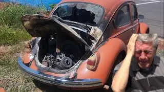 Fusca pegou fogo, ser&aacute; que ainda tem jeito? IMAGENS FORTES.