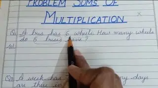 Problem sums of Multiplication for Class 1