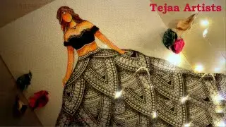 Mandala Dress | How to draw a Mandala Art | Zentangle Art | Fashion Illustration | Mandala Drawing