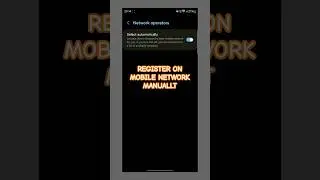 How to register on a mobile network manually 📱📲 #mobile #network #registration #gadgets #smartphone