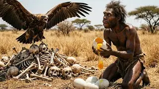 Life 3.7 Million Years Ago | Prehistoric Humans Climbed A Dangerous Mountain Eat Giant Eagle Eggs