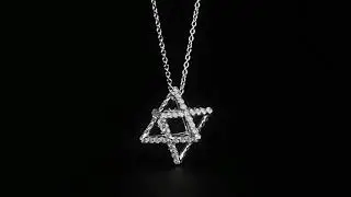 Merkaba White Gold 3D Star of David Diamond Necklace: Luxury & Spirituality in Sacred Geometry