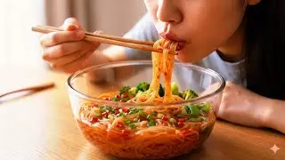 Making And Enjoying 3x spicy glass ramen 🍜🥵🔥| #glassramen #spicynoodles #asmrcooking #satisfying