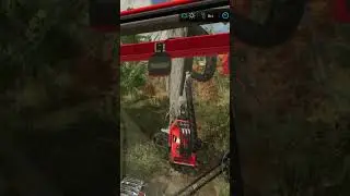 Cutting trees down logging with the Komatsu 911.5 harvester fs22