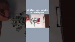Realistic water color painting on washi paper