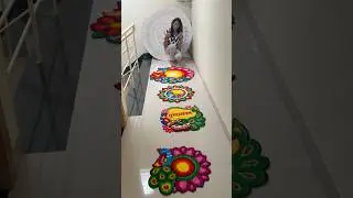Four different designs of mat Rangoli | ￼ Diwali collection| home decor #matrangoli #readyrangoli