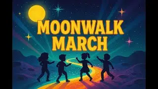 🌙 MOONWALK MARCH &mdash; Kids Marching Dance Song | Space Brain Break | Pinky D Books