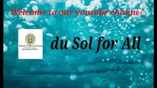 DU SOL New Admission 2020 for BA (prog), B.com, BA pol Sci (hons), BA eng (hons), B.com (hons). 😊☺
