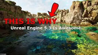 Unreal Engine 5.3 - Rocky Ocean Lagoon - Insane Graphics - Rendered Footage Raw Straight From Engine