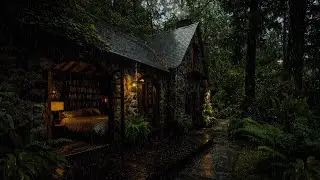 Cozy Rain Sounds in a Stone Cabin 🌧️ Relaxing Rain for Deep Sleep and Stress Relief
