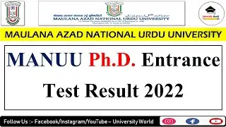 Manuu Ph.D Entrance Test Result 2022 || Ph.D. Result 2022 || Education, Physics || @UniversityWorld