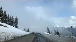 Driving down from the Hurricane Ridge Ski & Snowboard Area - Olympic National Park - 4K Video