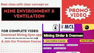 MS OM Live Classes/Class 2 Mine Ventilation/Full Video Available on Mining Gyan app
