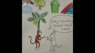 A rabbit help to a monkey 🙊.                #monkey #rabbit #helping #cartoon #aishorts