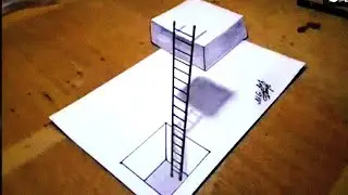 Как нарисовать 3D картинку/How to draw a 3D picture @PEN_ART711 #3d #3ddrawing