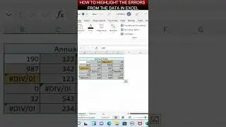How to highlight the errors from the data in excel | 