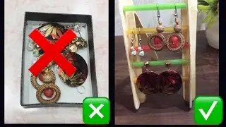 Earings stand || Jewelry Holders|| Icecream sticks-Straws Hacks ...Easy Art $ Craft  Aqsa Arif Baig