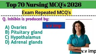 Top 70 Nursing  MCQ's 2026 || RRB,AIIMS, NHM, ESIC,DSSSB | Nursing MCQs 2026 | pregnancy & labor Mcq