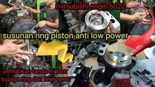 bongkar pasang piston 6d22 Anti ngobos ring bekas