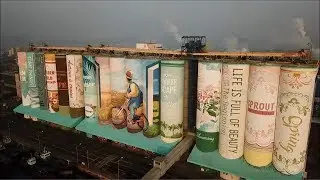 S. Korean grain silo transforms into world's largest mural