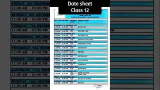 Class 12 Date Sheet | Class 12 Time table Term 1 Exam  | CBSE class 12 Term-1 date sheet #shorts