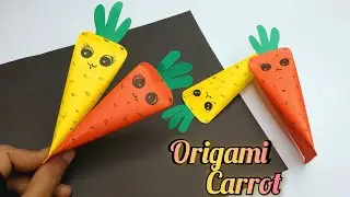Origami Carrot Making / How to make paper carrot / Origami Carrots Super Easy #craft
