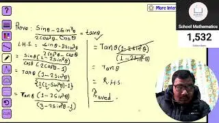 Trigonometric Identities Class 8& 9 Additional Mathematics,Prove (Sin^2&theta;-2Sin^3&theta;)/(2Cos^3&theta;-Cos&theta;) =Ta
