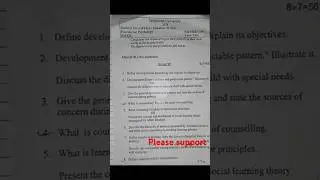 B.ed 2nd year question | Educational Psychology #exam📝 #education #tu