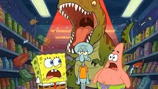 Under Attack: SpongeBob and Friends vs. the T-Rex in the Store | SpongeBob Animation 🚨🦖