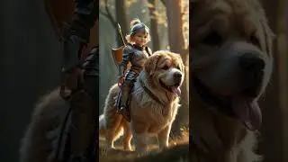 Tiny Warrior & His Giant Dog