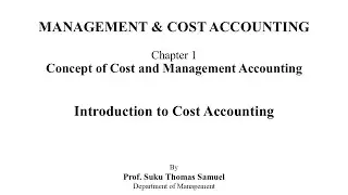 Cost Accounting - An Introduction