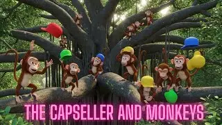 The Capseller and Monkeys | Animated English Story | AI Moral Story #moralstories #funny #monkey #ai