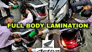 Activa 125 Full Body Lamination| Active 125cc modification |Activa coating all black #activa125bs6