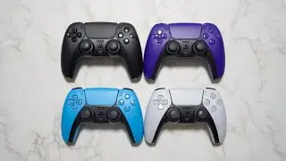 PlayStation5 DualSense Color Comparison - Blue, Purple, Black, White