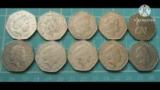 Finds from a recent &pound;100 Fifty Pence Coin Hunt from the Post Office - 2011 Olympic 50p found.