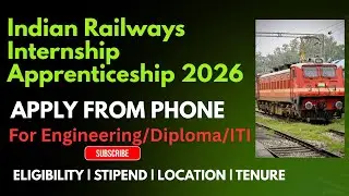 Indian Railways Internship Apprenticeship | Paid Internship For Engineering, Diploma & ITI #railway